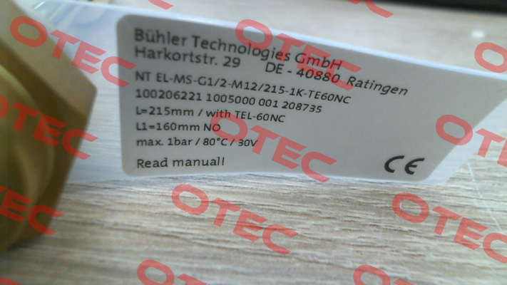 NT EL-MS-G1/2-M12/215-1K-TE60NC Bühler Technologies