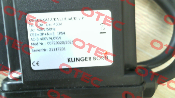 K900/NKA12/KA12/KLvP/End/3Ph-400V (0072.9020) Klinger Born