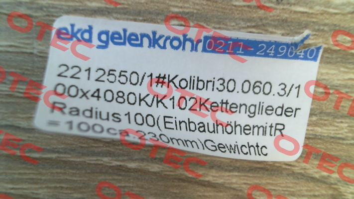 30.060.3/100 x4080 K/K Ekd Gelenkrohr