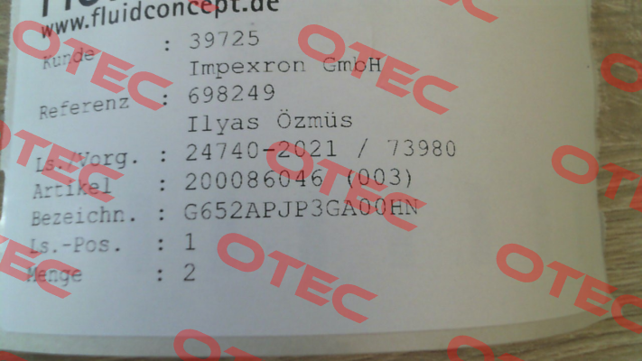 200086046 / G652APJP3GA00HN Asco