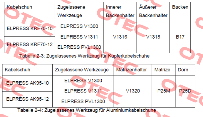 p/n: 5303-091300, Type: B17 Elpress