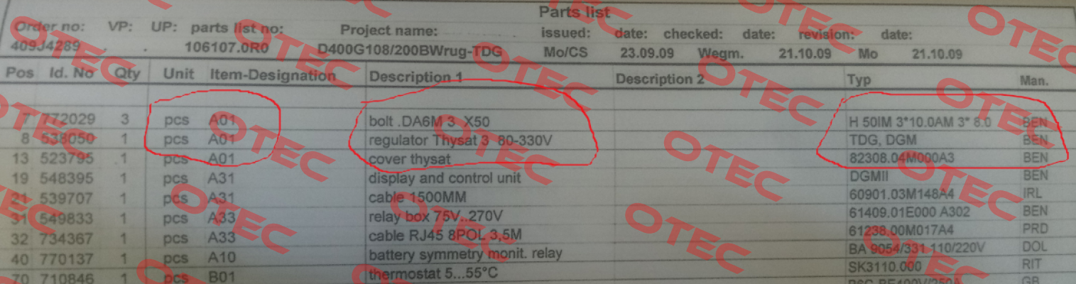 538050 obsolete,replaced by 10091560  Benning