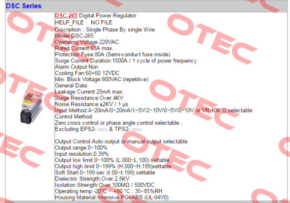 DSC-265 - (AC220V) Fotek