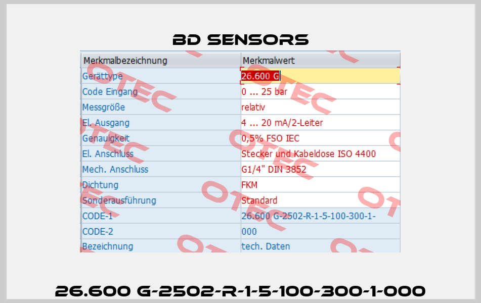 26.600 G-2502-R-1-5-100-300-1-000 Bd Sensors