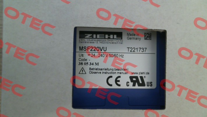 T221737 / MSF220VU Ziehl