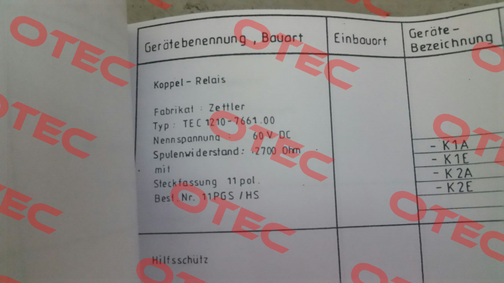 TEC 1210-7661.00  Zettler