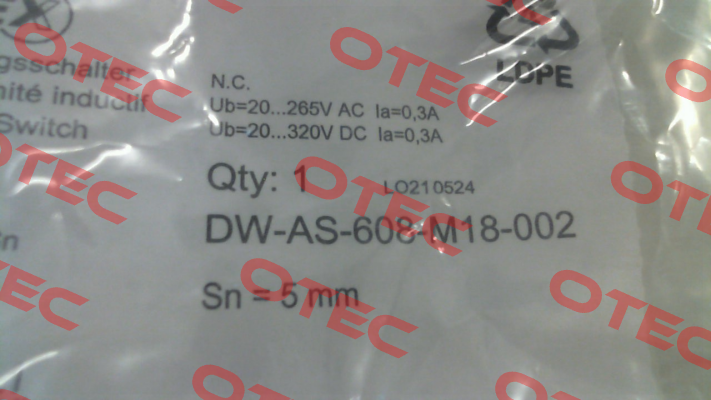 220-220-218 / DW-AS-608-M18-002 Contrinex