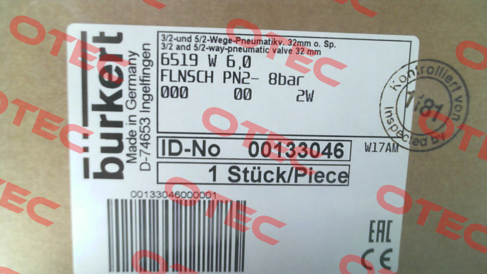 p/n: 00133046, Type: 6519 Burkert