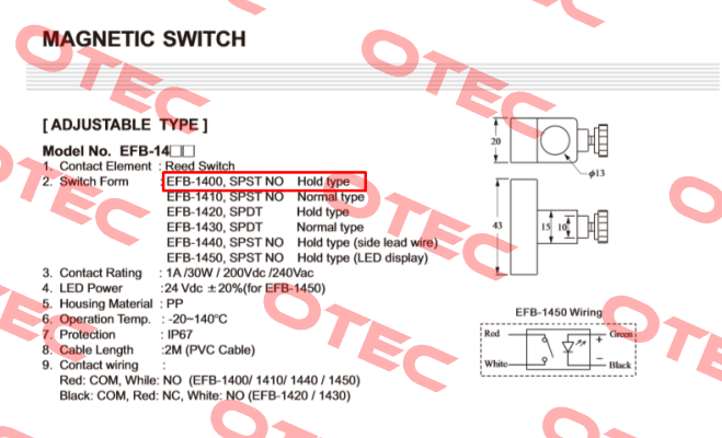 EFB-1400 / EFXCM1P-18S4420001 Finetek