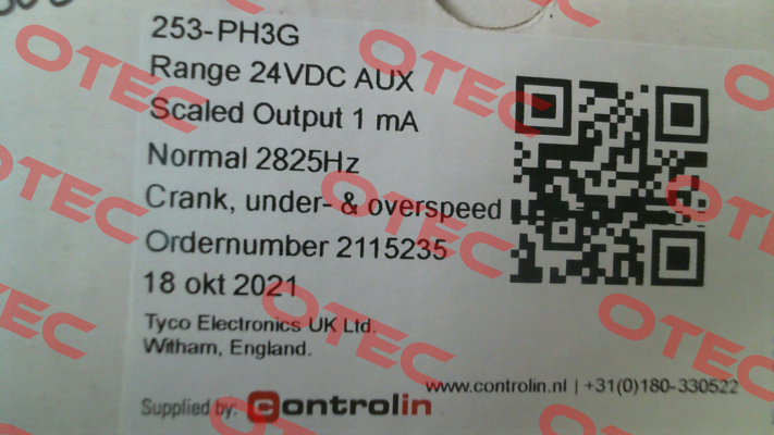 P/N: 039-27300-0024, Type: 253-PH3G - 24VDC (ANSI 12/14) CROMPTON INSTRUMENTS (TE Connectivity)