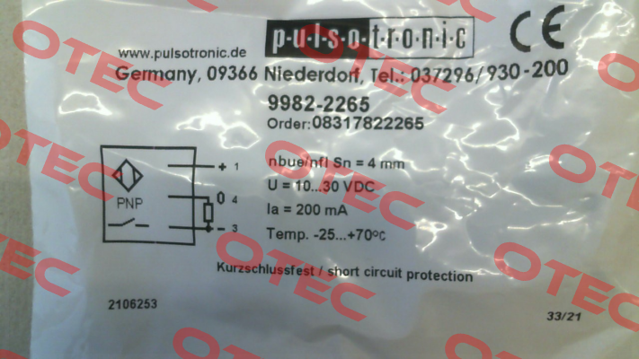 9982-2265 \ KJ4-M12MN50-DPS-V2 Pulsotronic