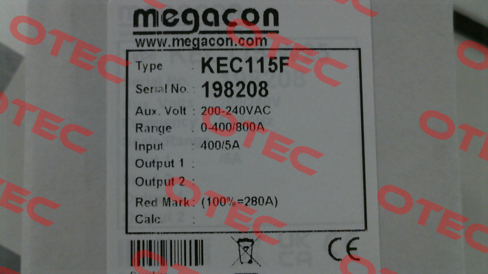 KEC115F - 200-240V Megacon