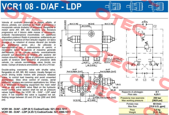 VCR1 08-D/AF-LDP (8:1) Brevini