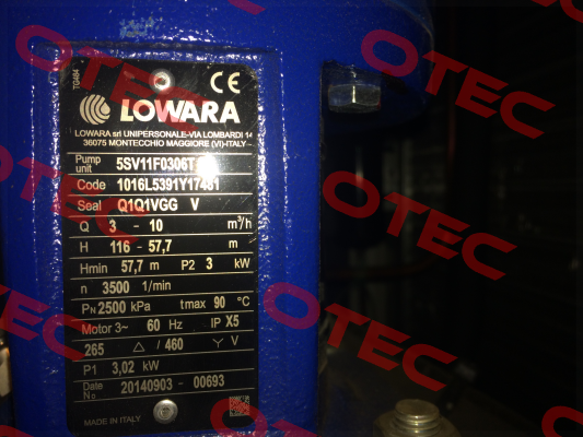 5SV11F0306T Lowara