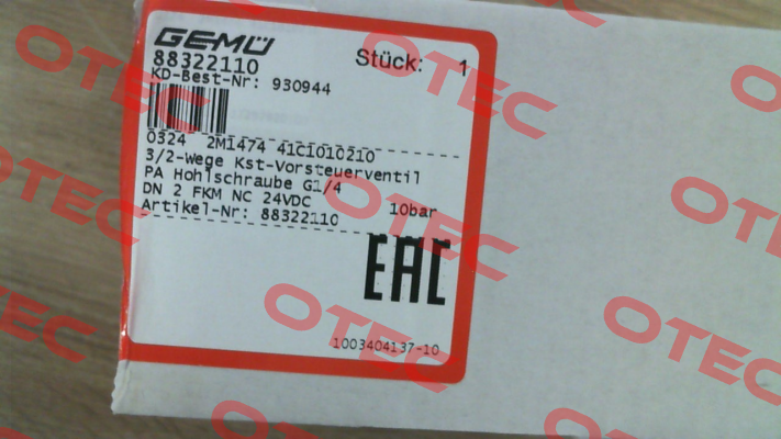 2M1474 41C1010210, Type: 0324 / 88322110 Gemü