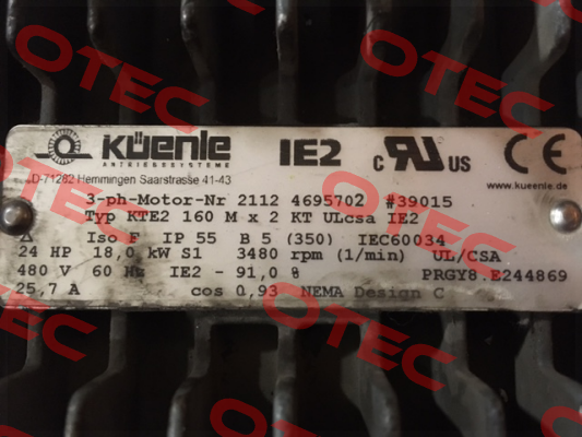 KTE2 160 M x 2 KT ULcsa IE2   OEM!!  Küenle