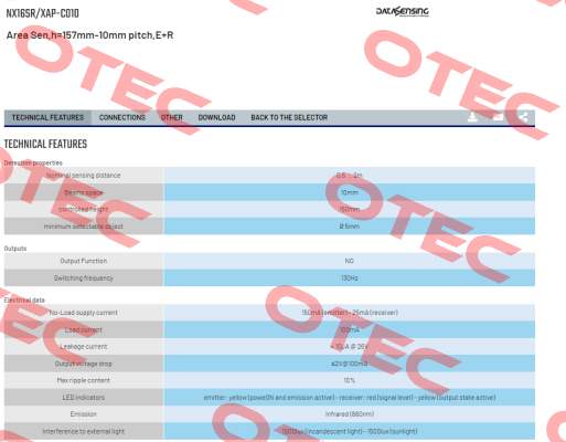 NX16SR/XAP-C010 Micro Detectors / Diell (now Datasensing)