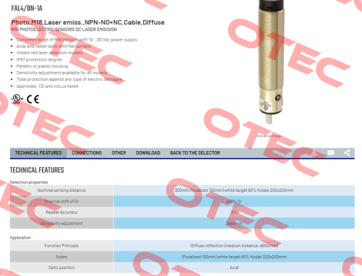 FAL4/BN-1A Micro Detectors / Diell (now Datasensing)