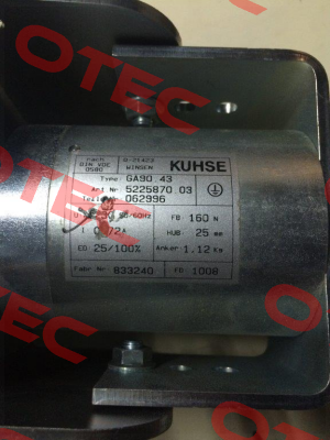 P/N: 5225870.03, Type: GA 90.43 230V AC 25/100%ED Kuhse