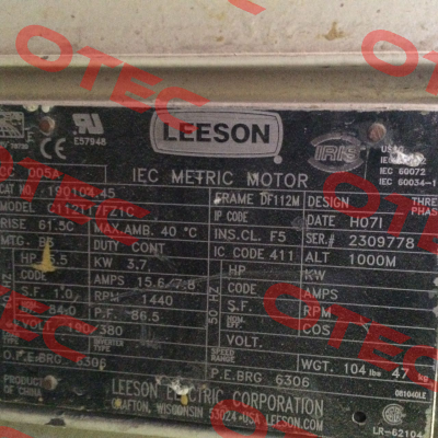 C112T17FZ1C (alternative is 193307.60)  Leeson