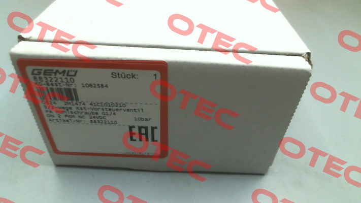 P/N: 88322110 Type: 0324 2M1474 41C1010210 Gemü