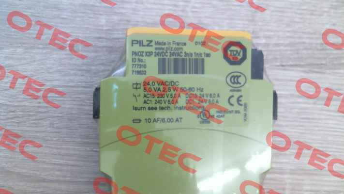 p/n: 777310, Type: PNOZ X3P 24VDC 24VAC 3n/o 1n/c 1so Pilz