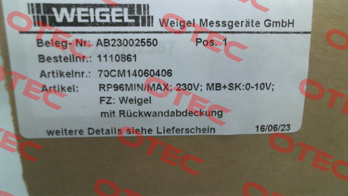 RP96MIN/MAX Weigel