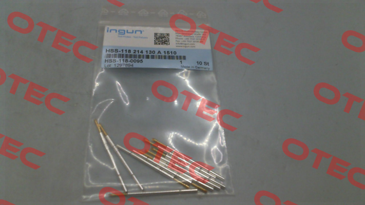 HSS-118 214 130 A 1510 Ingun