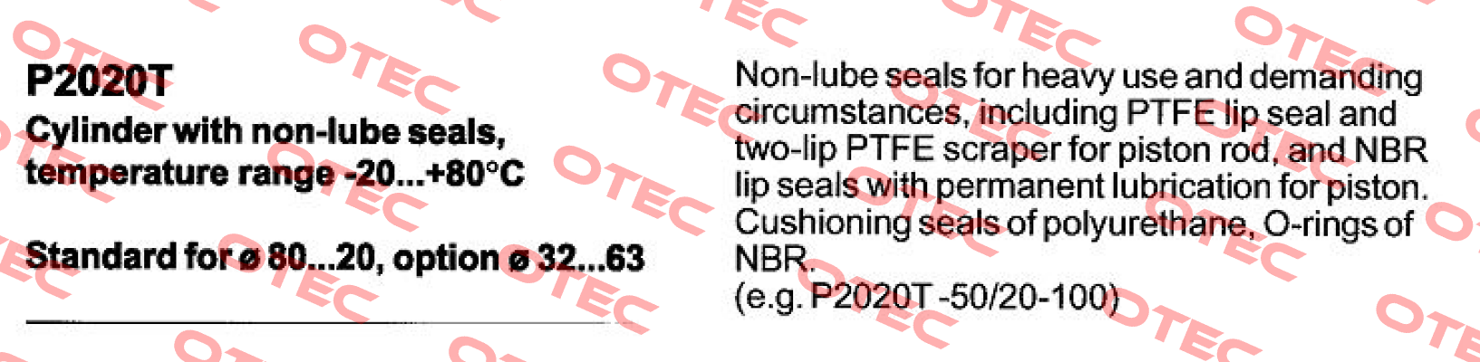 SEAL KIT P2020-80/25  Pimatic