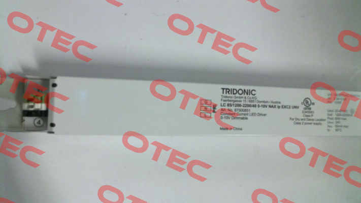 P/N: 87500851, Type: LC 85/1200 Tridonic